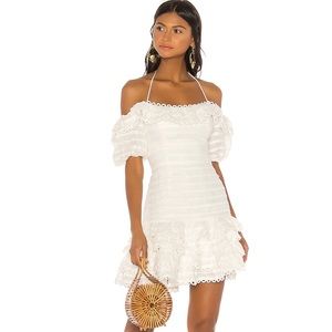 Zimmermann allia pintuck white short dress